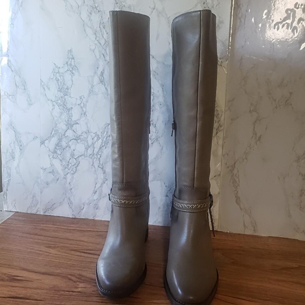 Lucky Brand Women's "MALTET" Leather Knee-high Wedge Boot, Size 8.5M, NWOT